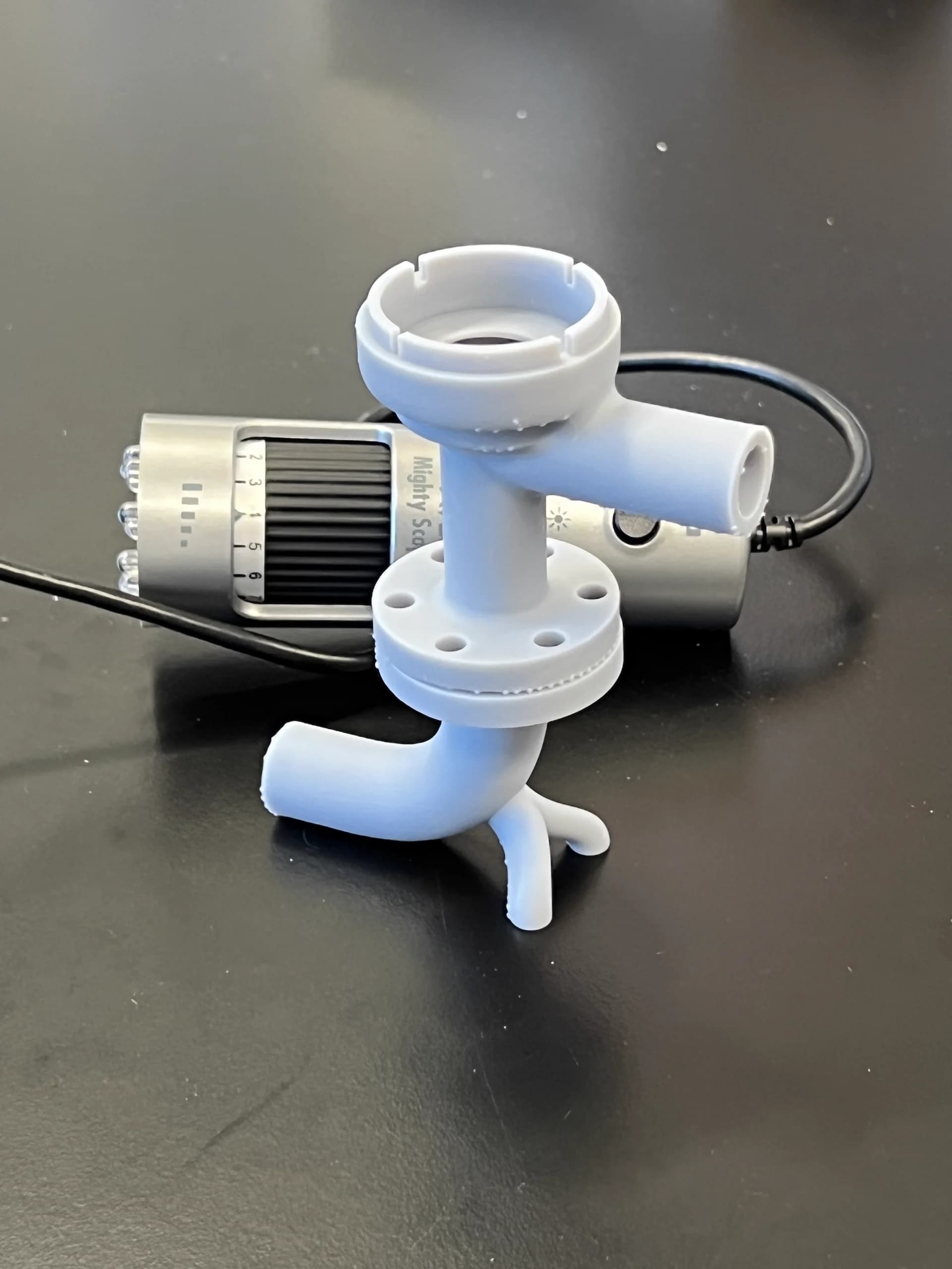 One of the mechanical prototypes I built for the granule dispersion rig